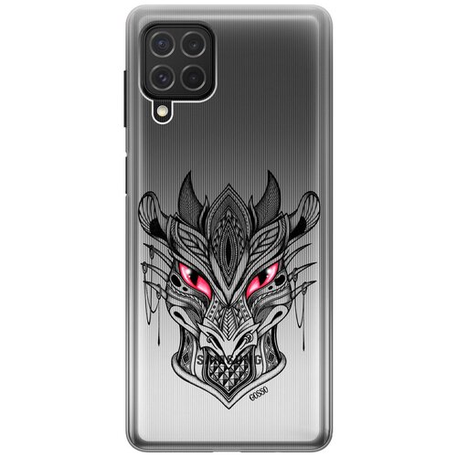 фото Ультратонкий силиконовый чехол-накладка transparent для samsung galaxy m62 с 3d принтом "dragon" gosso