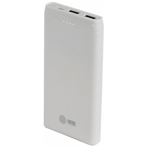 Аккумулятор внешний портативный Cactus CS-PBFSMT-10000 10000mAh 21A 2xUSB белый 85300₽