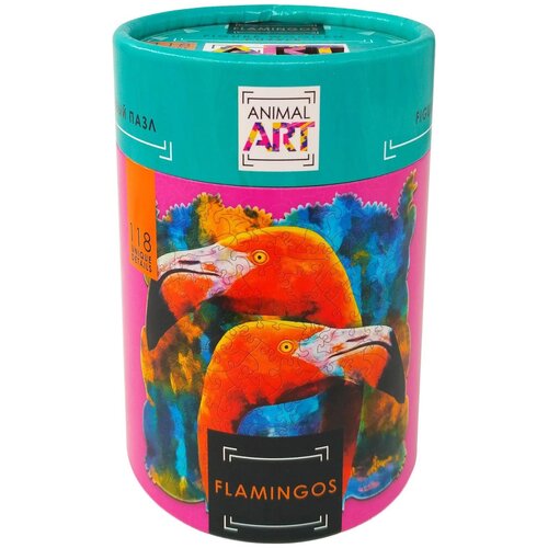 пазл нескучные игры фламинго 8388 Пазл Нескучные игры Animal Art Фламинго (8388), 118 дет., 23х23х0.5 см, разноцветный