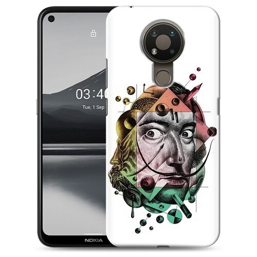 Чехол задняя-панель-накладка-бампер MyPads разноцветное лицо абстракция для Nokia 3.4 противоударный