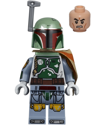 Минифигурка Lego Star Wars Boba Fett - Pauldron, Helmet, Jet Pack, Printed Arms and Legs, Clone Head sw0977