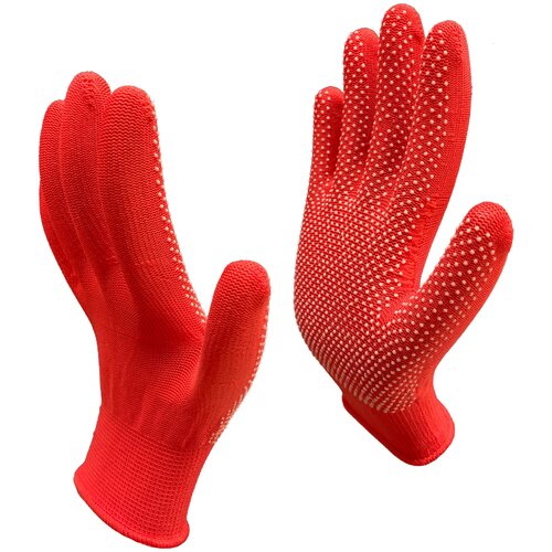 Перчатки рабочие Master-Pro микротач красный, нейлоновые с ПВХ покрытием, 1 пара перчатки нейлоновые сенсорные с пвх покрытием 1 пара