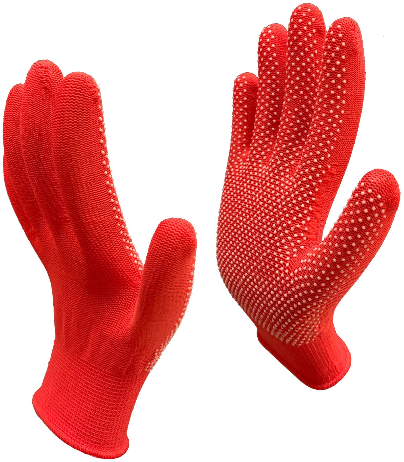Перчатки рабочие Master-Pro микротач красный, нейлоновые с ПВХ покрытием, 1 пара