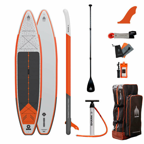 фото Cап борд надувной двухслойный shark touring xplor 11.8x30x6 2023 (356x76x15 см) / sup board, сапборд, доска для сап серфинга