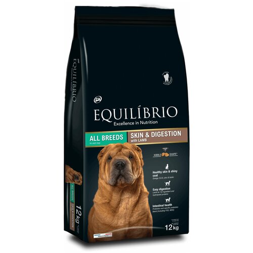 Equilibrio Skin & Digestion Lamb - Сухой корм для собак для здоровой кожи и чувствительного пищеварения, с ягненком 12 кг