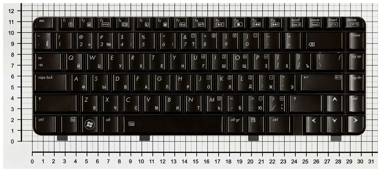 Клавиатура для ноутбука HP Pavilion DV3-2020 черная с подсветкой