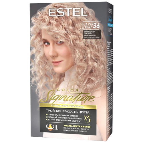 ESTEL Стойкая крем-гель краска для волос COLOR Signature, 10/36 искрящийся аметрин