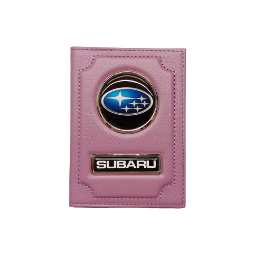 Обложка для автодокументов Subaru (субару) кожаная флотер