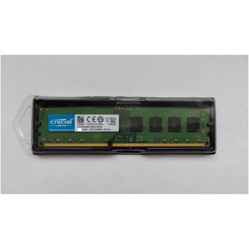 Оперативная память CRUCIAL DDR3 4 ГБ 1333 MHz DIMM PC3-10600U 1x4 ГБ (CT102464BF133B.4G) для компьютера оперативная память amd ddr3 4gb 1333mhz dimm r334g1339u1s u