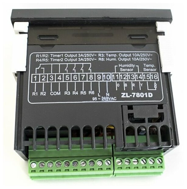 Контроллер LILYTECH ZL-7801D (темп + влажность + 2 таймера+сигнализация) - фотография № 3