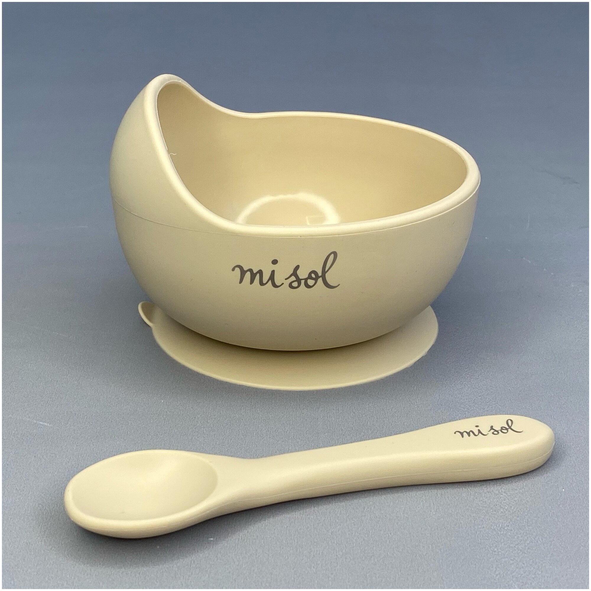 фото Детская силиконовая тарелка на присоске + ложечка/Набор для кормления/Посуда для кормления