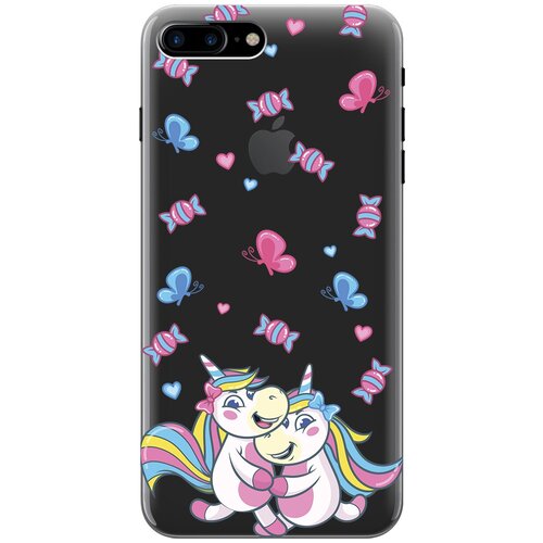 Силиконовый чехол на Apple iPhone 8 Plus / 7 Plus / Эпл Айфон 7 Плюс / 8 Плюс с рисунком Unicorns and Candies силиконовый чехол на apple iphone 8 plus 7 plus эпл айфон 7 плюс 8 плюс с рисунком cocktail splash