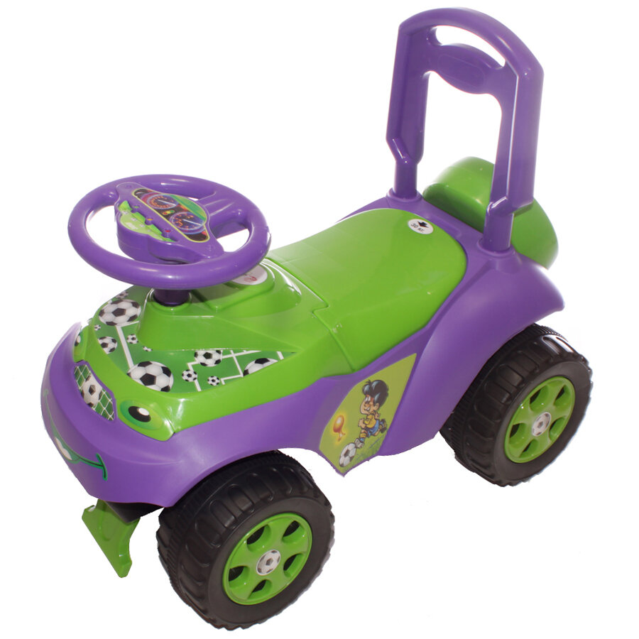 Машинка для катания "Автошка" без музыки, фиолетово-зеленый, Doloni