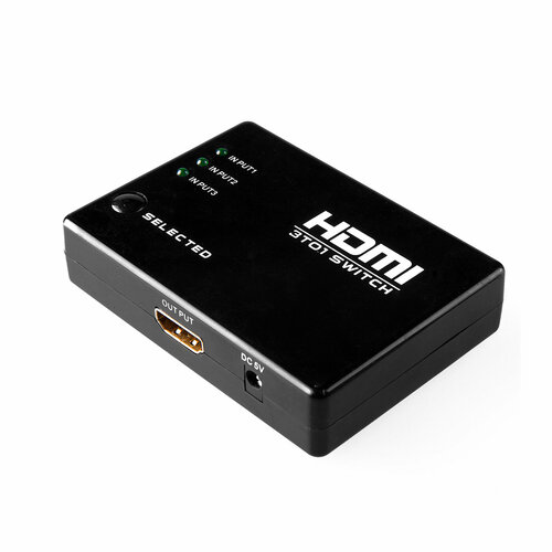 Переключатель GCR HDMI 3 x 1 Greenline, 1080P 60Hz, пульт ДУ разветвитель кабеля