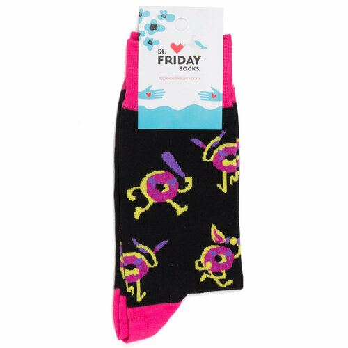 фото Носки st. friday, размер 34-37, розовый, черный, красный