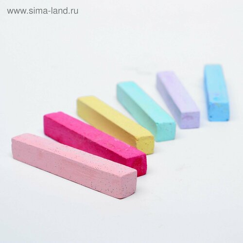 Набор мелков для волос с блёстками 6 шт Цвета голубой красный желтый розовый светло-зеленый фиолетовый 302₽