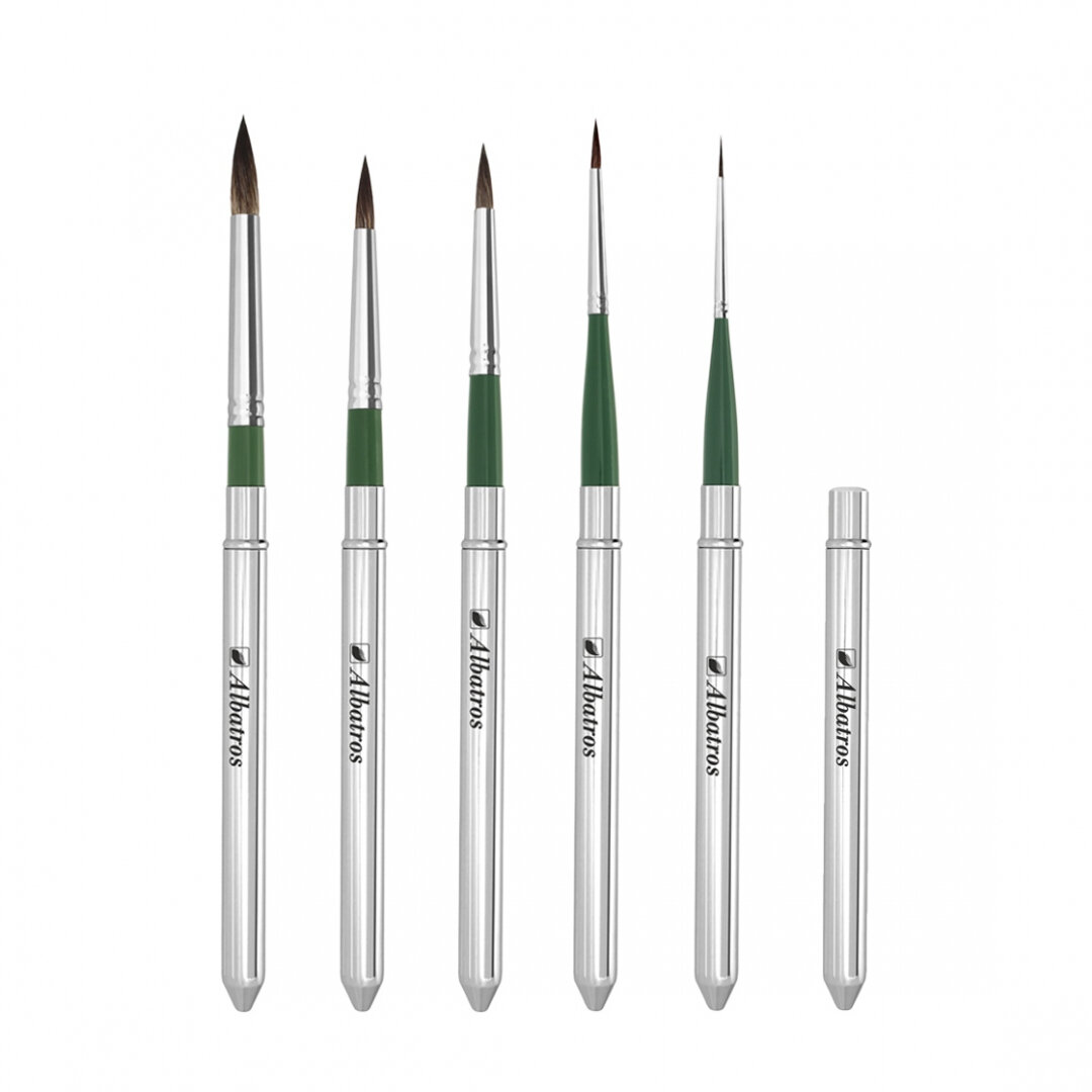 фото Альбатрос Кисть в футляре синтетика (имитация белки, круглая, №2)