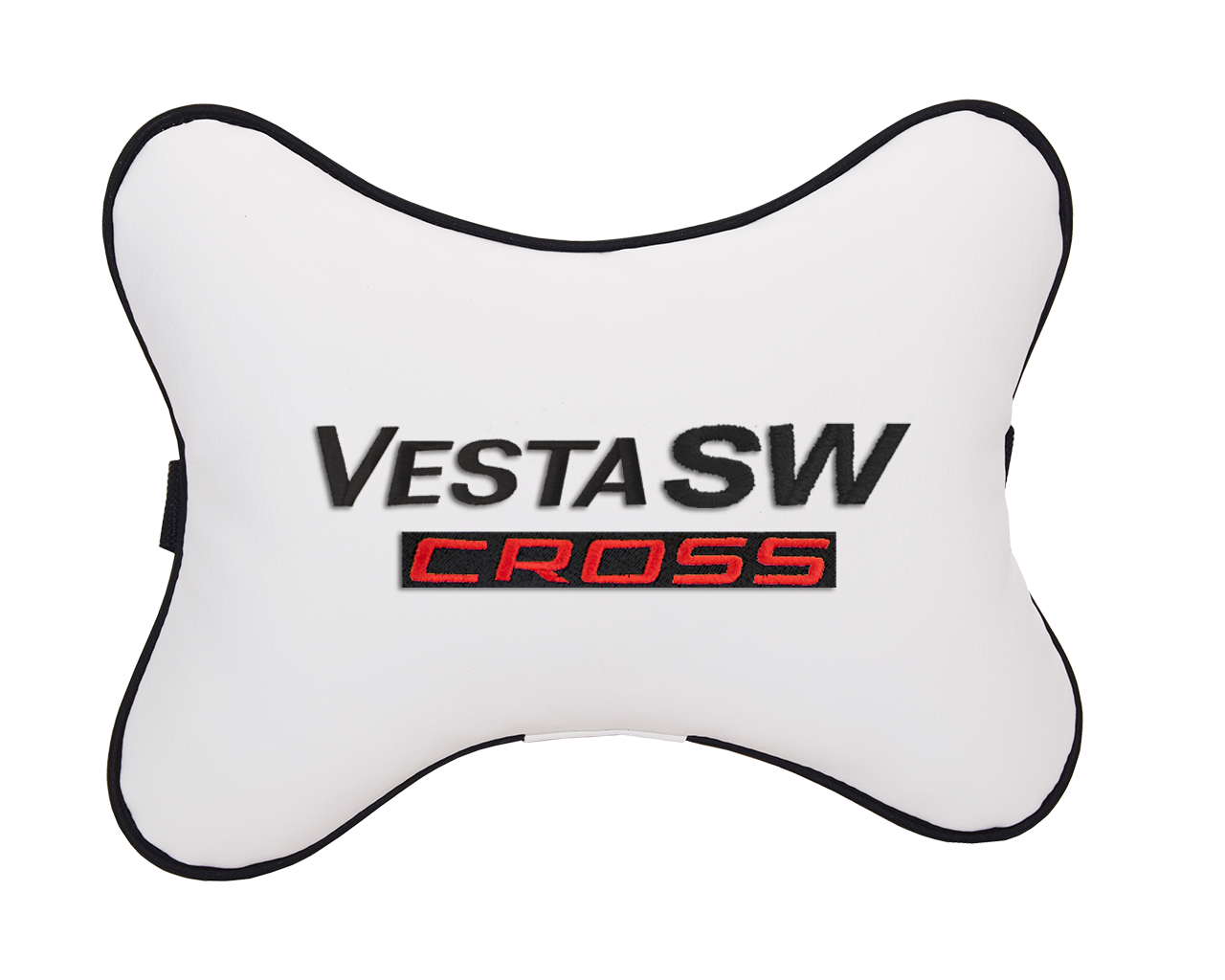 Подушка на подголовник экокожа Milk с логотипом автомобиля LADA VESTA SW CROSS
