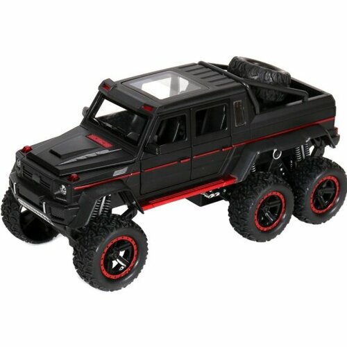 Машина инерционная MX 18495B Mercedes-Benz G55 6х6 свет и звук черный 1:24 мод маш 1 32 mercedes benz g55 свет звук брелок инерционный механизм серый fy8484rc 5