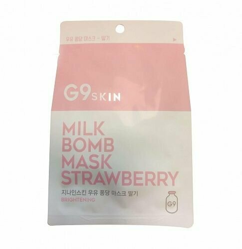 Маска для лица тканевая G9SKIN Milk Bomb Mask Strawberry 21мл - фото №2