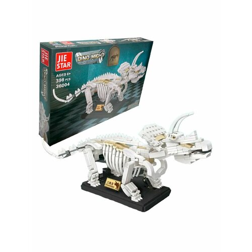 Конструктор Скелет трицератопса в музее, 398 деталей конструктор скелет тираннозавра в музее 397 деталей
