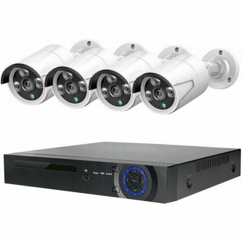 Цифровой IP POE комплект видеонаблюдения на 4 камеры со звуком MiCam KIT-4212 Audio цифровой ip poe комплект видеонаблюдения на 4 камеры 5mp со звуком micam tech 5044p