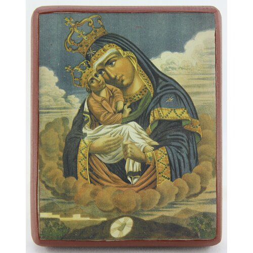 Икона Божией Матери Почаевская, деревянная иконная доска, левкас, ручная работа (Art.1697Mм)
