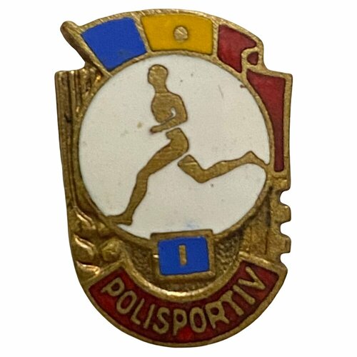 Знак Polisportiv I Румыния 1971-1980 гг. знак мастеру кукурузоводу горьковской области латунь эмаль булавка ссср