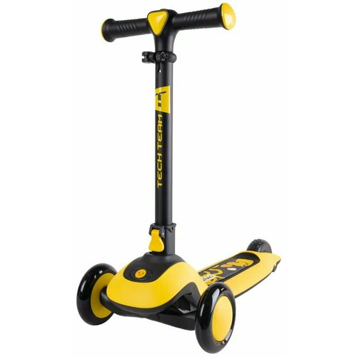 фото Самокат детский кикборд safari 2023 колёса светящиеся 120 мм/90 мм tech team 062325 жёлтый techteam