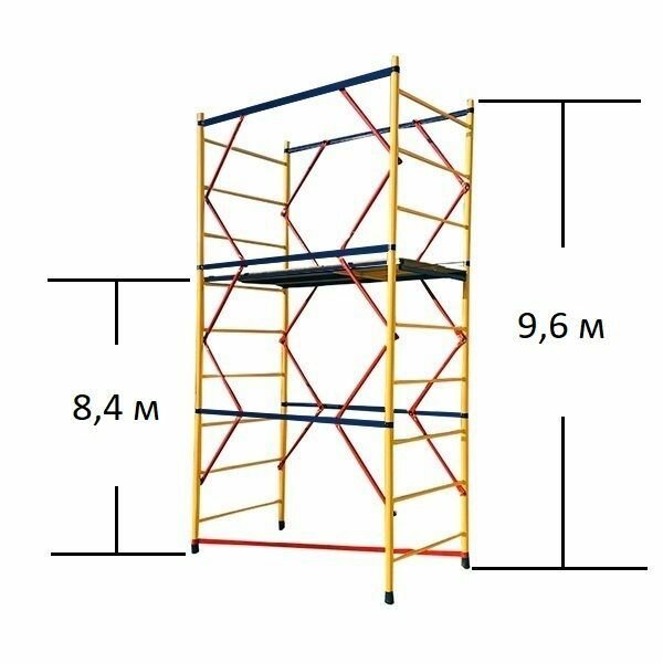 Вышка-тура ВСП - 250/1,6х1,6 Высота - 9.6 м эконом