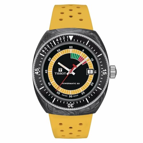 Наручные часы TISSOT Мужские швейцарские часы Tissot Sideral S Powermatic 80 T1454079705700 (T145.407.97.057.00), желтый, черный