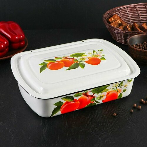 Контейнер металлический с крышкой 25 л деколь микс цвет белый 2753₽