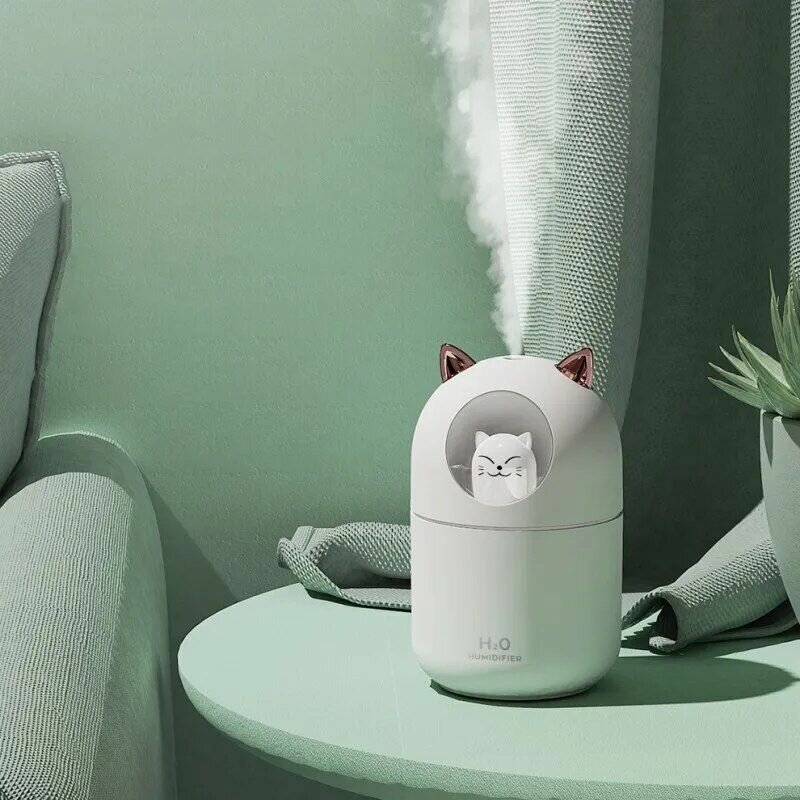 Увлажнитель воздуха аромадиффузор настольный кот (мятный) - фотография № 7