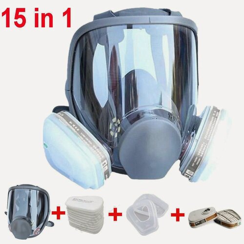 Изображение товара Респиратор профессиональный 6800 (3М), от пыли, от химикатов, многоразовый, для покраски, противогаз, полнолицевая маска