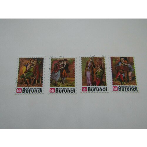 Марки. Искусство. Бурунди. Живопись. 4 штуки марки искусство живопись болгария рафаэль 1983 блок 4 штуки
