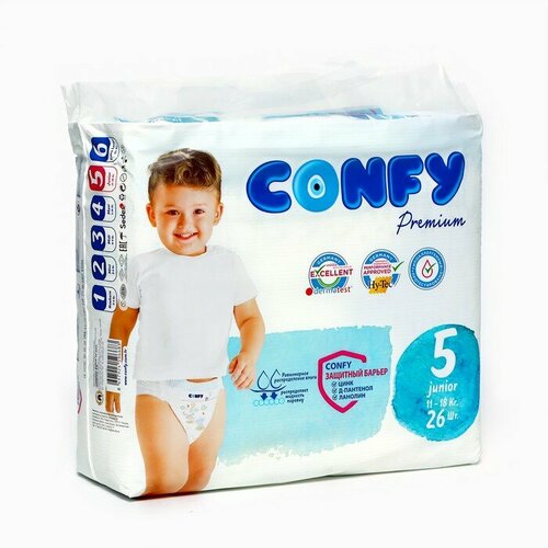 CONFY Подгузники CONFY Premium 11-18 кг (размер 5) 26шт