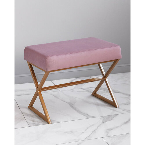 Банкетка темно-розовая на золотом каркасе Johny Wood