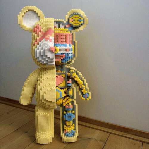 Зд конструктор пластиковый блочный BearBrick медведь, для детей и взрослых 46см