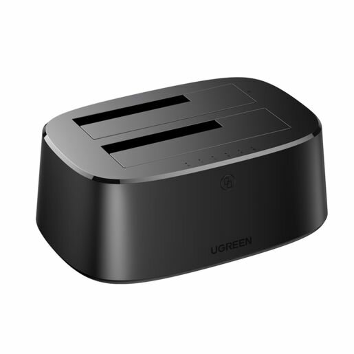 Док-станция для двух жестких дисков UGREEN CM198 (50857) USB 3.0 to SATA Dual-Bay Hard Drive Docking Station EU. Цвет: черный.