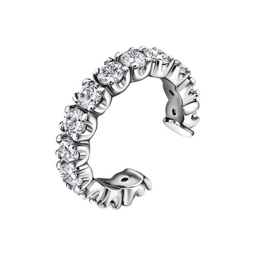 Моносерьга кафф GOLDENGAL, серебро, 925 проба, родирование, фианит