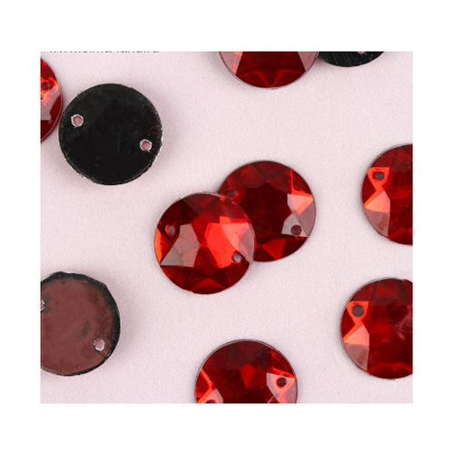 Стразы пришивные 14мм 12ммКруг красный 2 упаковки 2301643-1 250₽