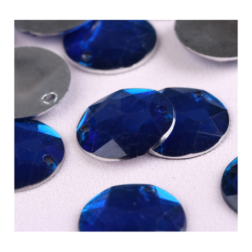 Стразы пришивные 8мм14мм Круг синий 2 упаковки 2301680-1 250₽