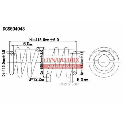 Пружина подвески DYNAMATRIX-KOREA арт DCS504043 - 1 шт 2606₽
