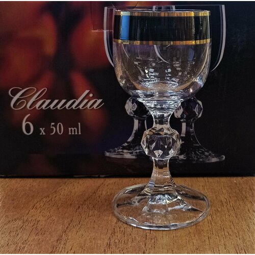 Bohemia Клаудия черное с золотом набор рюмок 50 мл 6 шт Д-3 2010₽