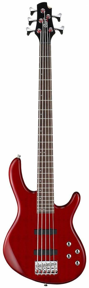 Бас гитара Cort Action Bass V Plus TR, 5 струнная, красная, 24 лада