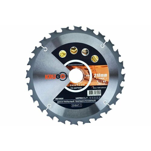 Диск пильный ТСТ по дереву KRUGO 210 x 2.4/1.6 x 24T x 30mm