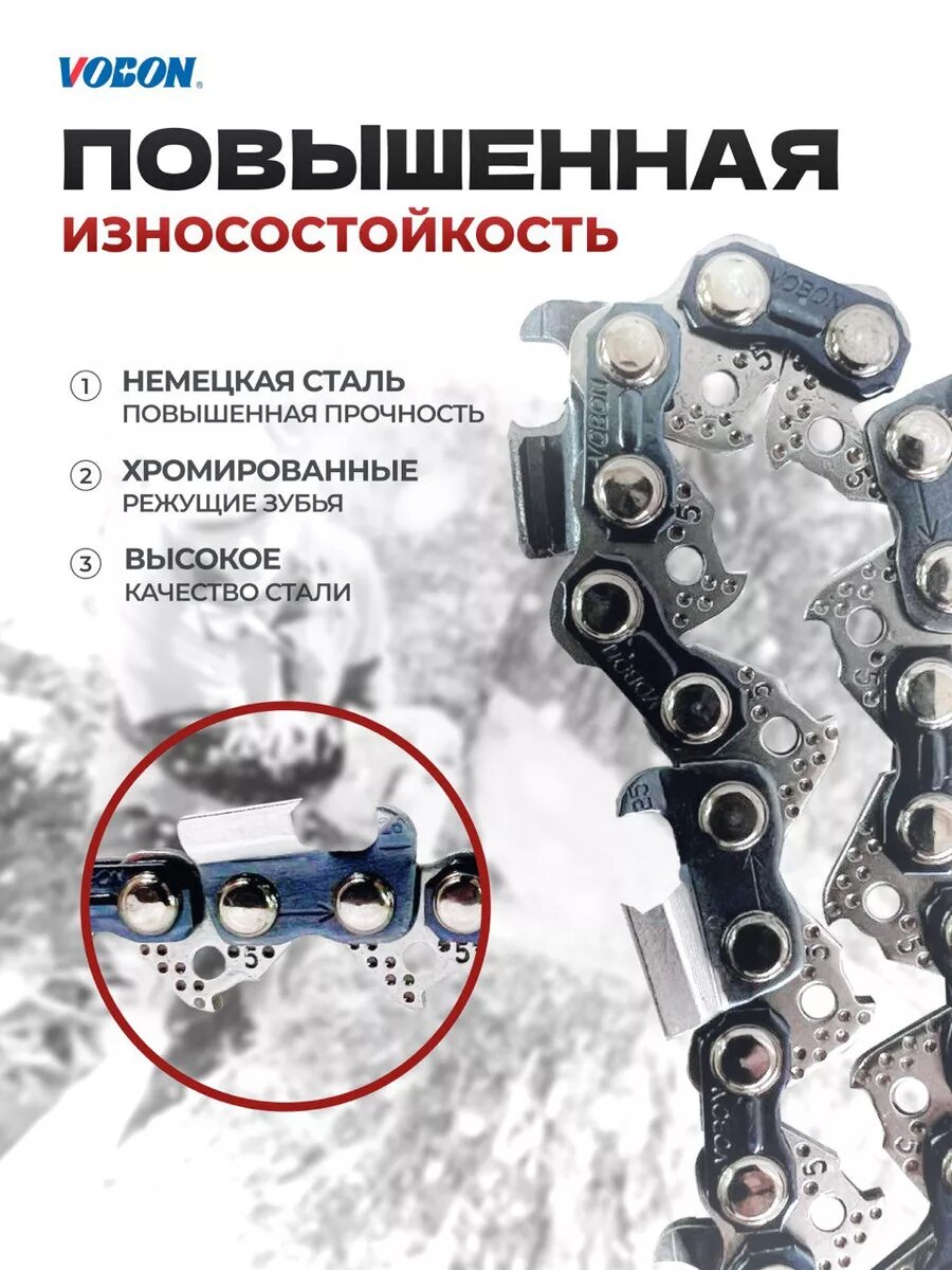 Цепи И Шины Для Электро- Бензопил Цепь пильная 64 зв. 0,325 - 1,5 мм RS (супер зуб)