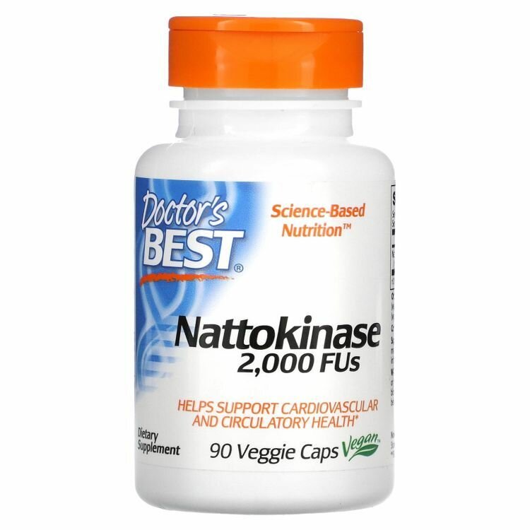Doctor's Best, Nattokinase 2000 FUs, Наттокиназа, 2000 ед, 90 капсул