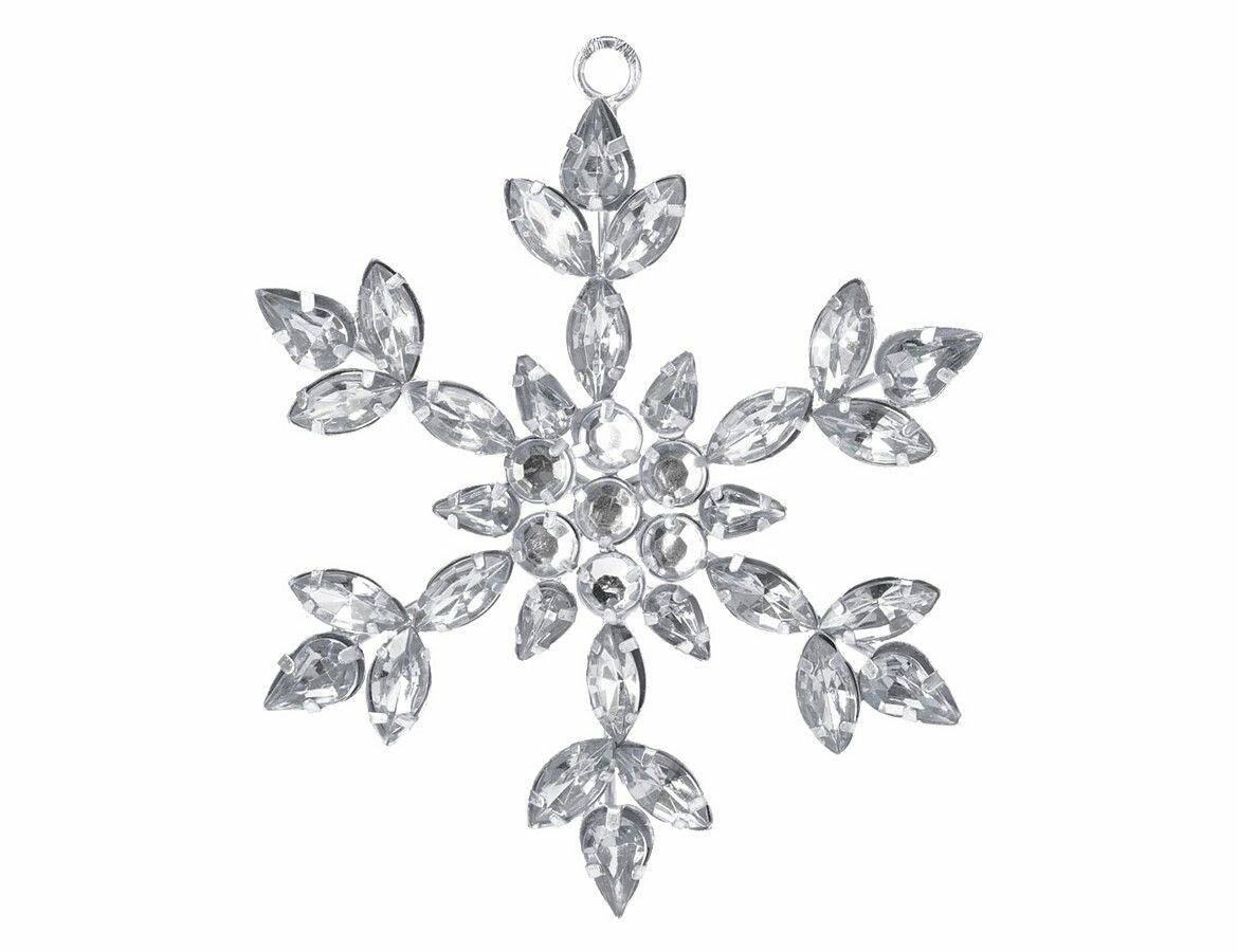 Елочная игрушка - лепестки, стекло, металл, серебряная, 10 см, Koopman International