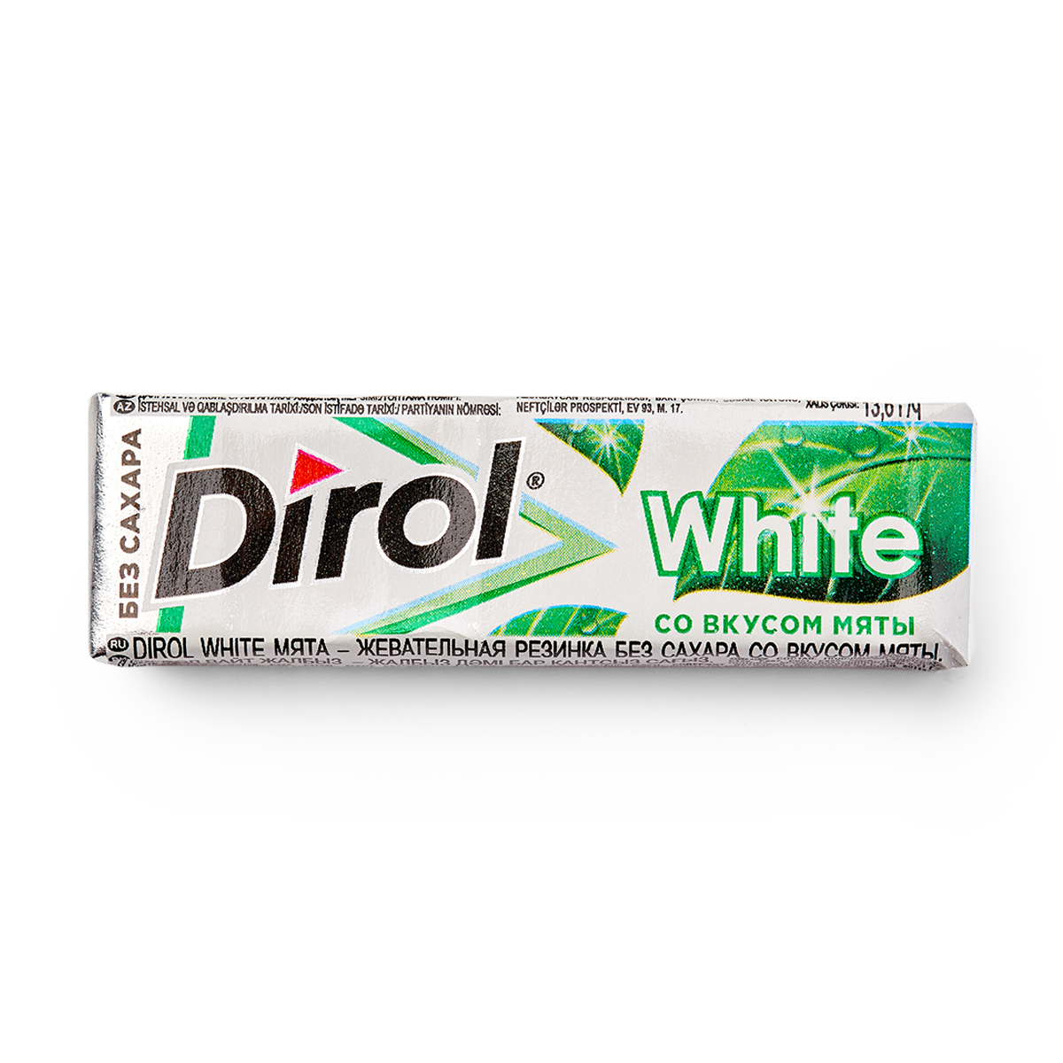 Жевательная резинка Dirol Cadbury White, мятная, без сахара, 13,6 г